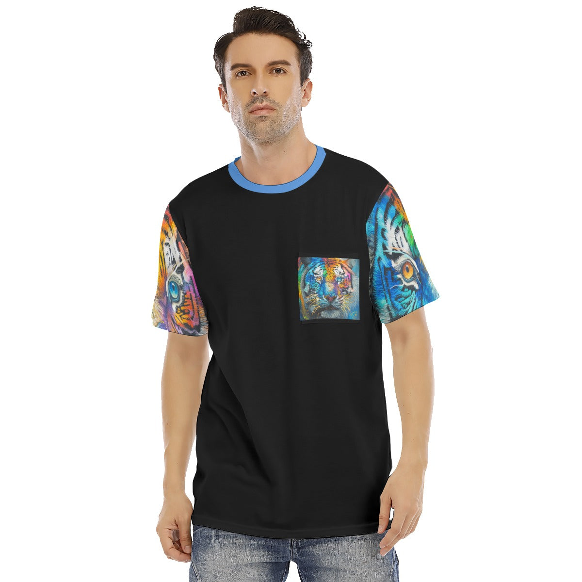 All-Over Print Gender Neutral Short Sleeve T-shirt With Chest Pocket